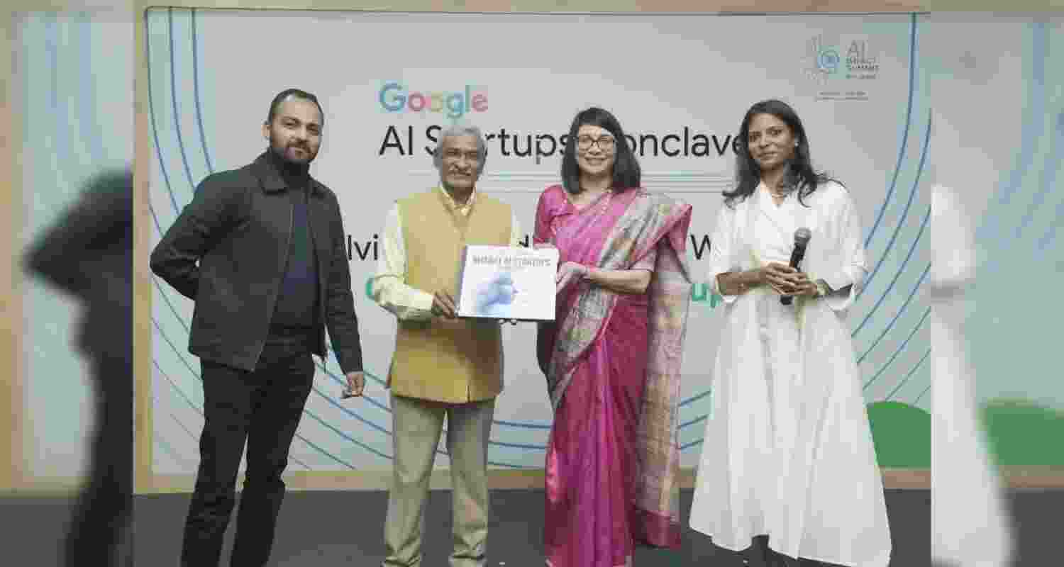 Google officials unveiling their market access programme at the Google AI Startups Conclave on Thursday.