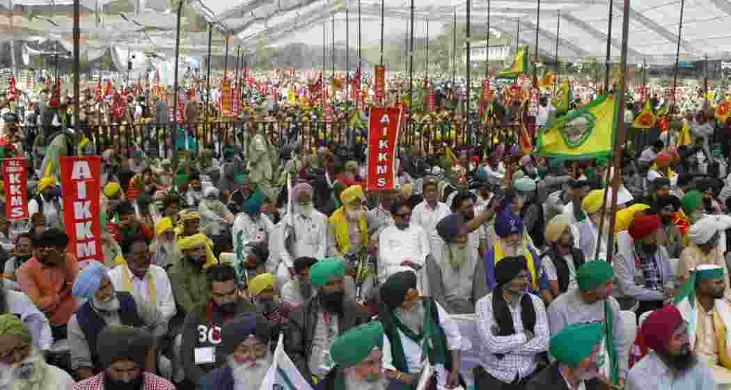 A file photograph of the Kisan Mazdoor Mahapanchayat at Delhi's Ramlila Maidan.