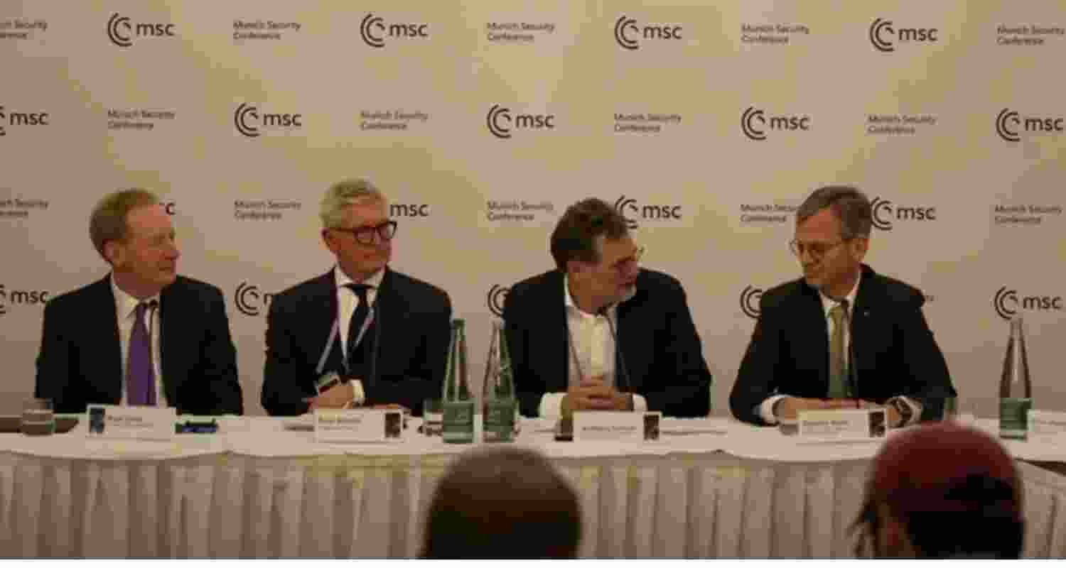 Global technology leaders launching the Trusted Tech Alliance at the  Munich Security Conference.