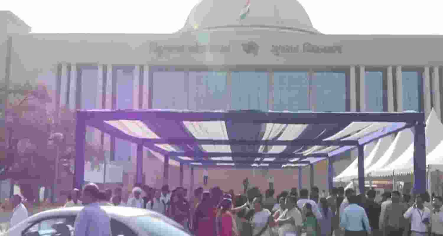 Screengrab from the video where officials launched search operations as MLAs and staff vacate the complex.