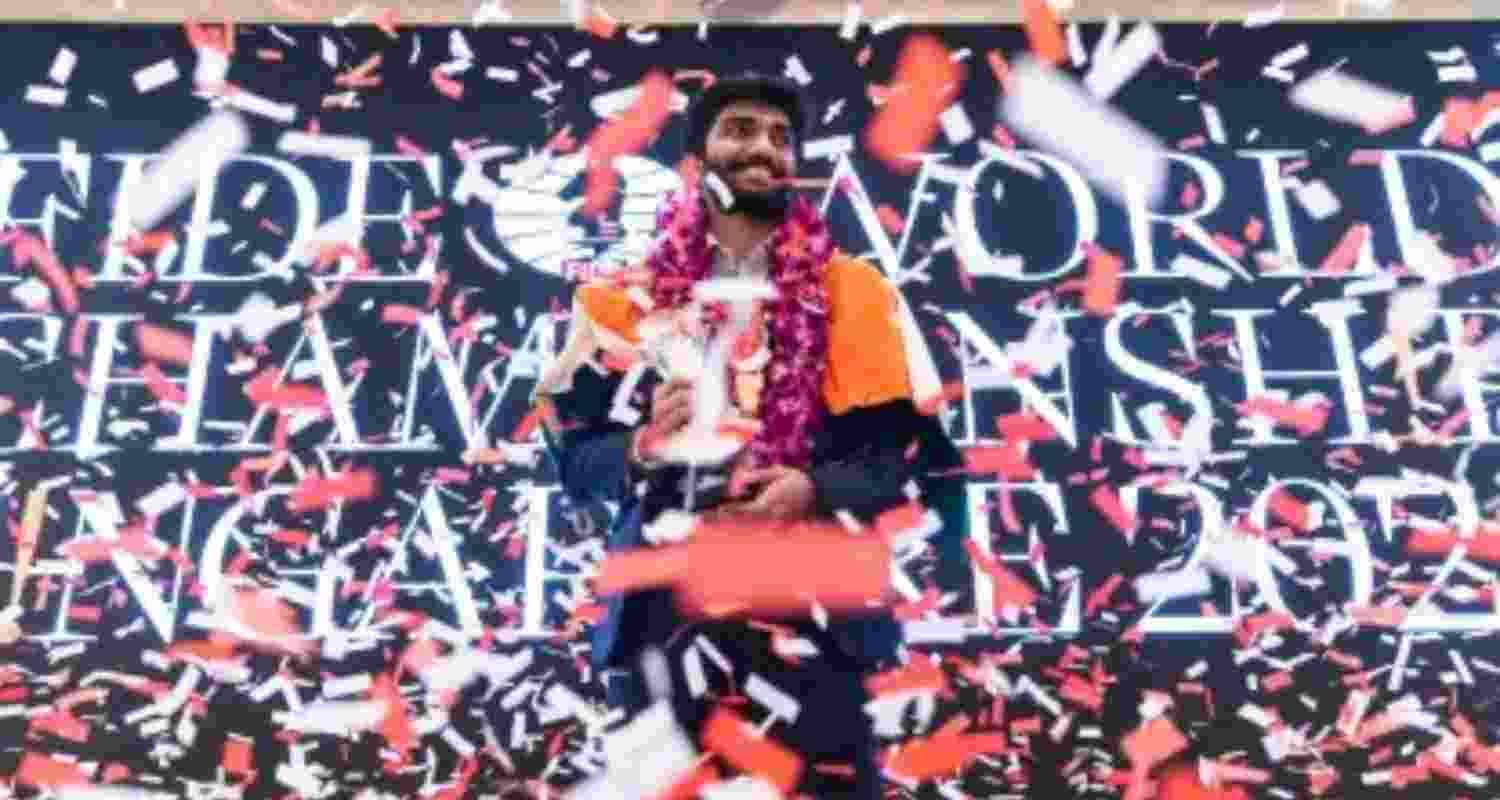 World champion D Gukesh arrived in Chennai on Monday.