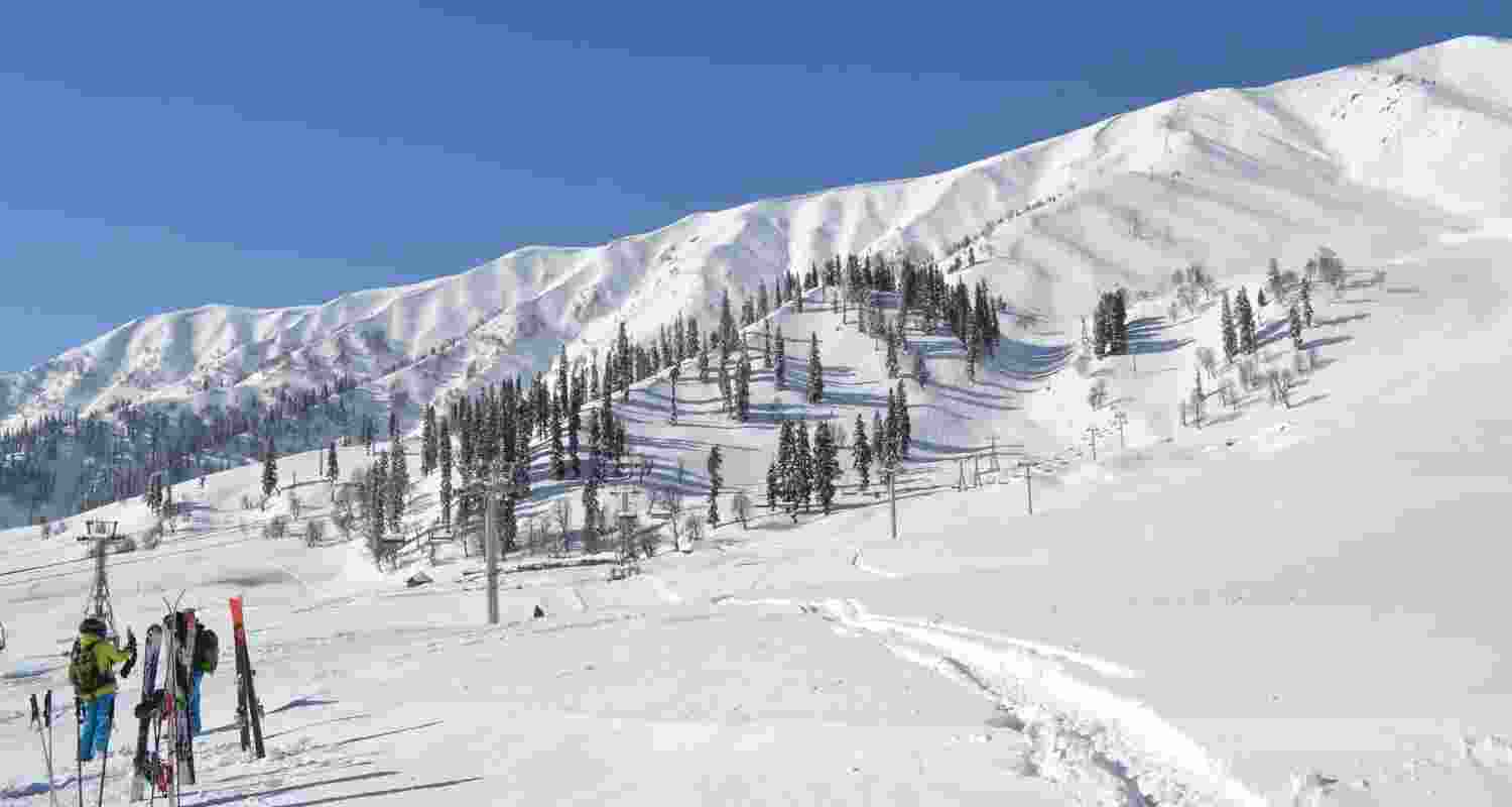 the Gulmarg Ski Resort in Jammu and Kashmir. the Gulmarg Ski Resort in Jammu and Kashmir.