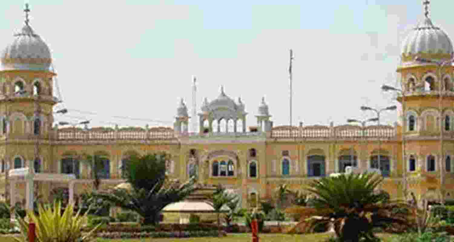 A file photograph of Gurdwara Janamasthan in Nankana Sahib, where the main ceremony of Guru Nanak’s birth anniversary will be held on Wednesday.  