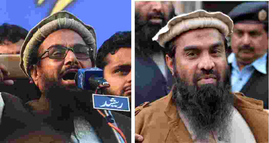 Lashkar-e-Taiba founder Hafiz Saeed (L), and Zaki-ur-Rehman Lakhvi (R).