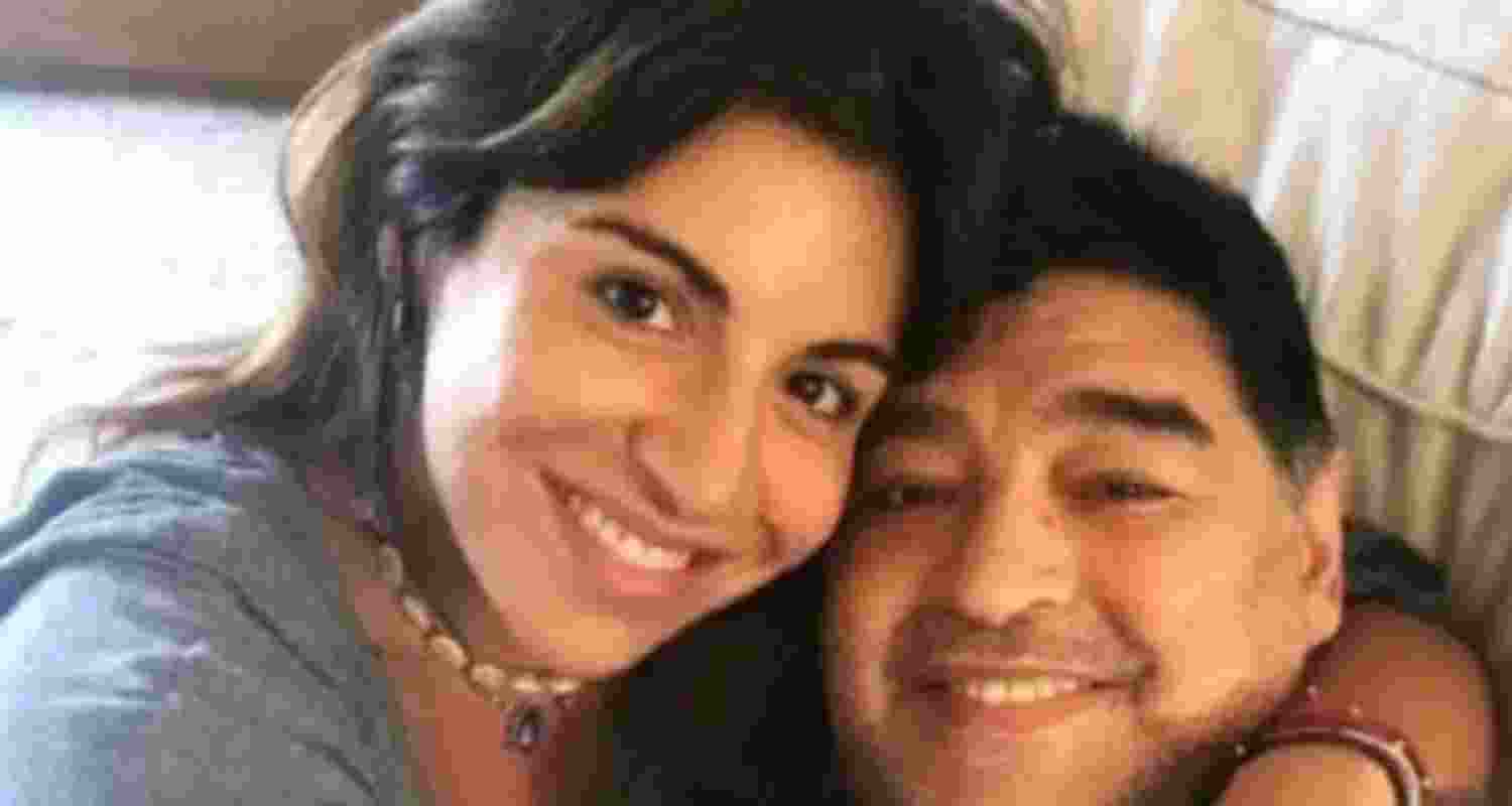 A file photograph of Gianinna Maradona with her father Diego Maradona.