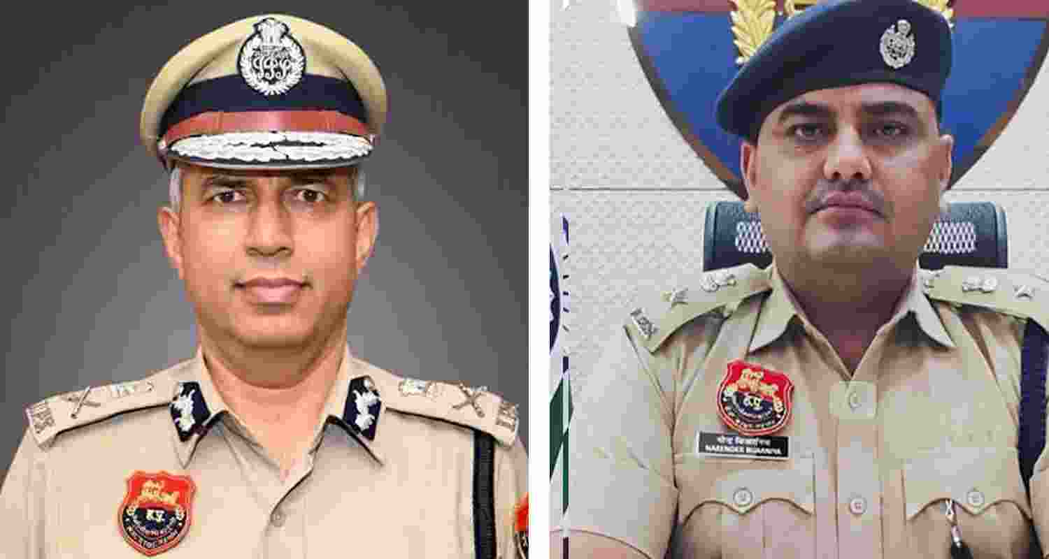 Haryana DGP Shatrujeet Singh Kapur and Rohtak SP Narendra Bijarniya.