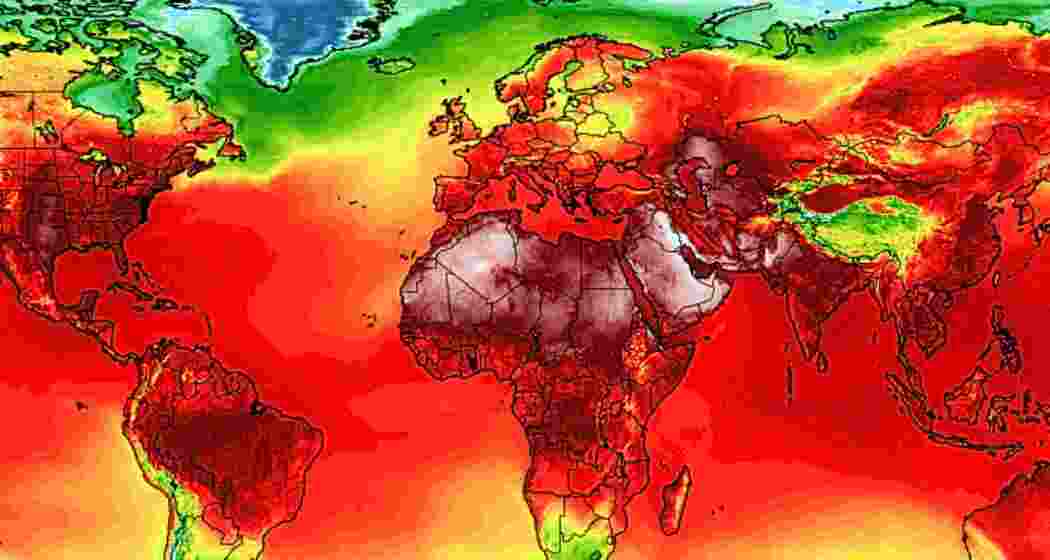 A simulation of maximum temperatures across the globe in 2024. For representative use only.