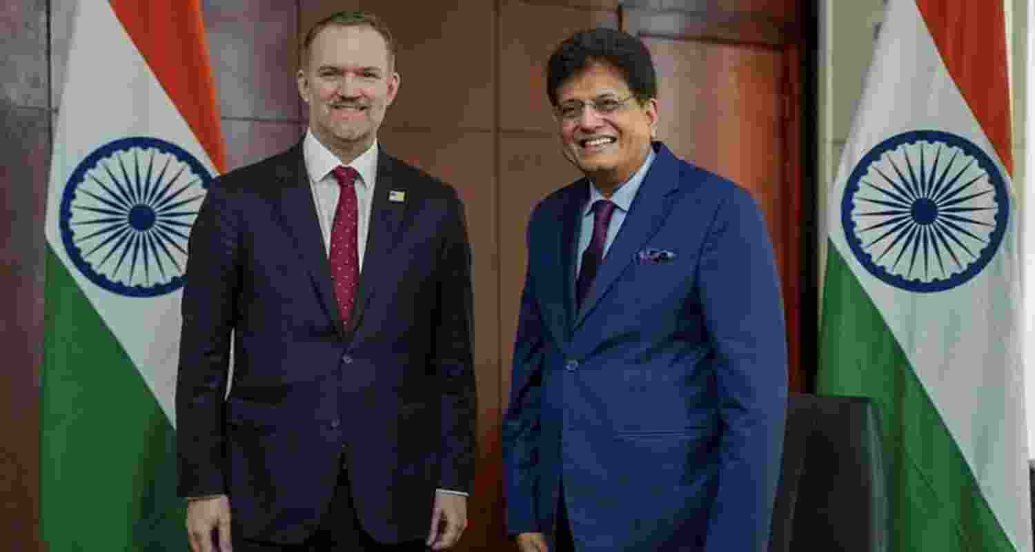  Union Commerce and Industry Minister Piyush Goyal with US Trade Representative Jamieson Greer on the sidelines of the WTO Ministerial Conference on Friday.