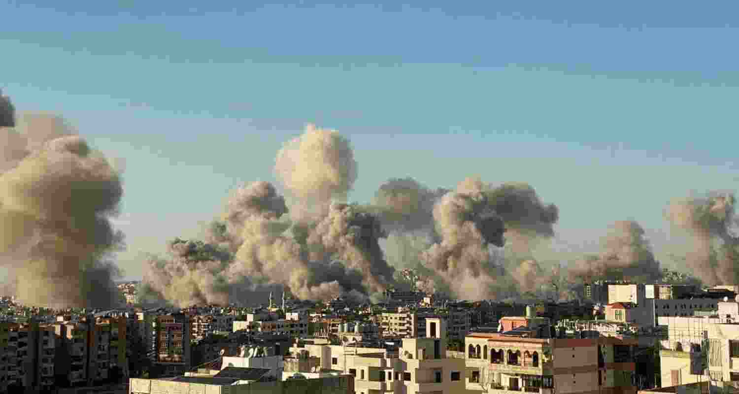 Image of aftermath of Israeli airstrikes in Southern Lebanon.