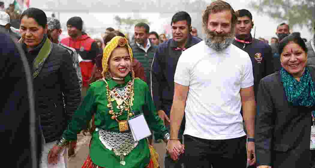 Himani Narwal seen with Rahul Gandhi during the Bharat Jodo Nyaya Yatra, where she actively participated in the Congress campaign and various political events in Haryana.
