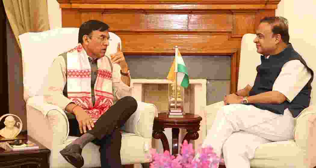 Assam Chief Minister Himanta Biswa Sarma meets Union Sports Minister Mansukh Mandaviya in New Delhi on Monday to discuss sports infrastructure development and labour welfare initiatives.