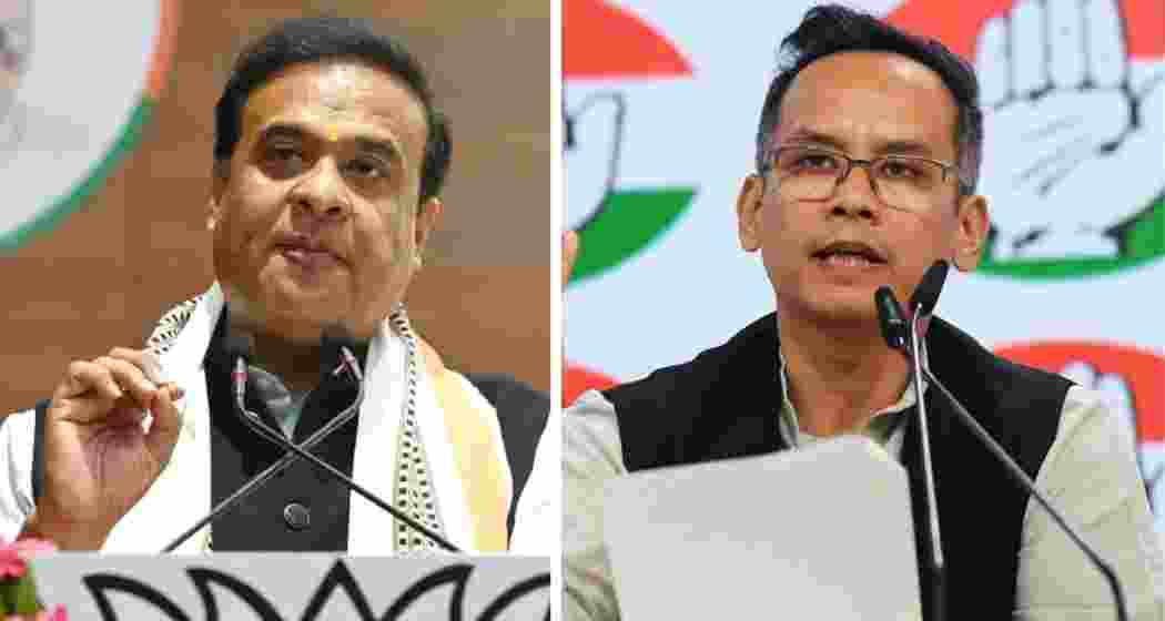File photo of Assam Chief Minister Himanta Biswa Sarma (left) and Congress leader Gaurav Gogoi (right).