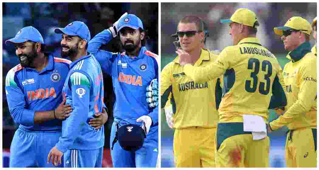Indian and Australian players during the ongoing Champions Trophy. (Image: ICC/X)