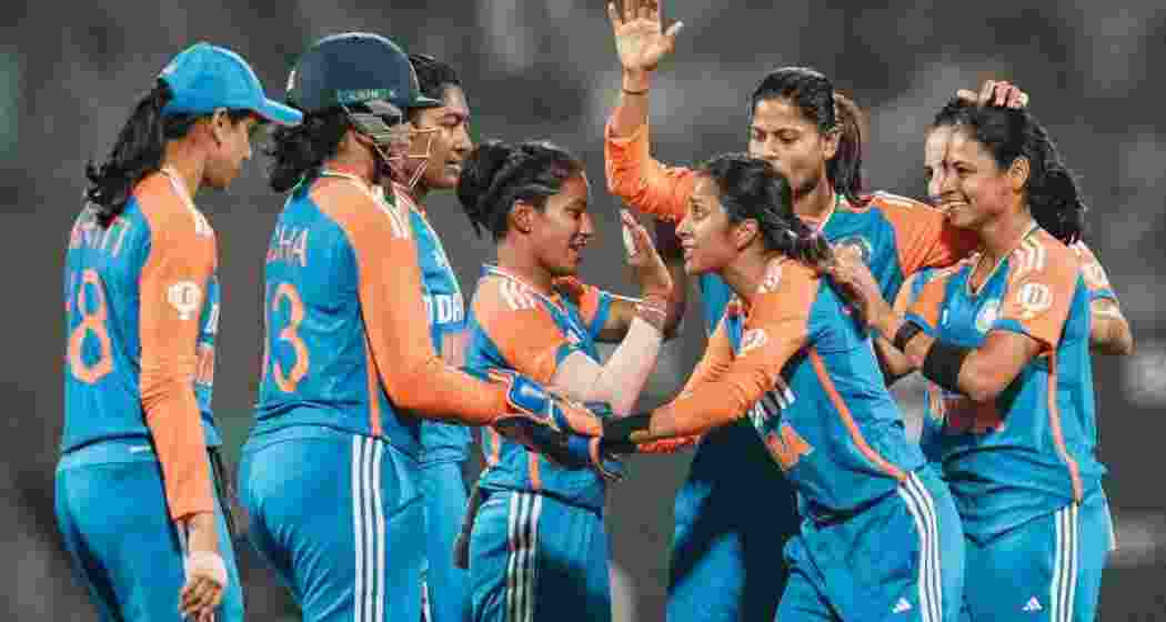 India's bowlers celebrate a crucial wicket during their dominant 60-run victory over West Indies in the third T20I, sealing the series 2-1.