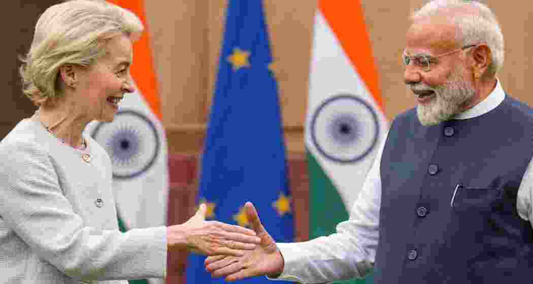 Prime Minister Narendra Modi with European Commission President Ursula von der Leyen. (File photo)