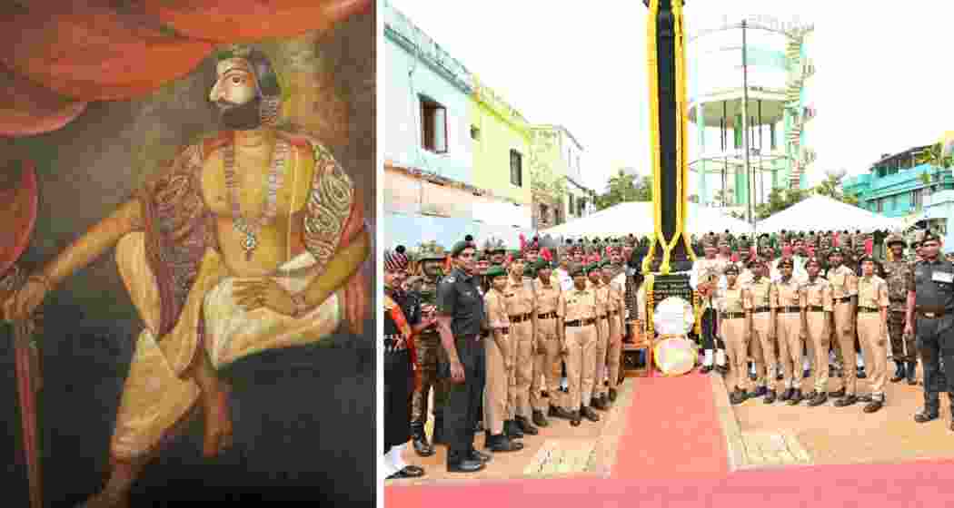 A portrait of Travancore King Marthanda Varma, who led his forces to a historic victory over the Dutch in the 1741 Battle of Colachel, one of India’s earliest anti-colonial triumphs. The Indian Army commemorated the Battle of Colachel. (Right)