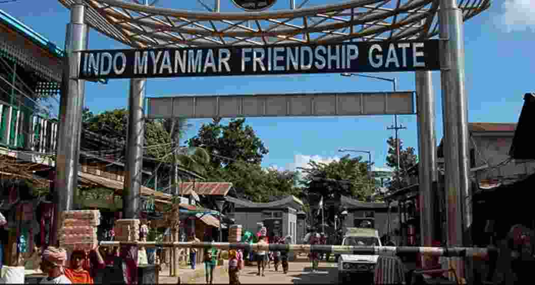 The Tamu Land Border Checkpoint at Moreh in Manipur, a key entry point facilitating regulated cross-border movement under the Ministry of Home Affairs' new border pass system.