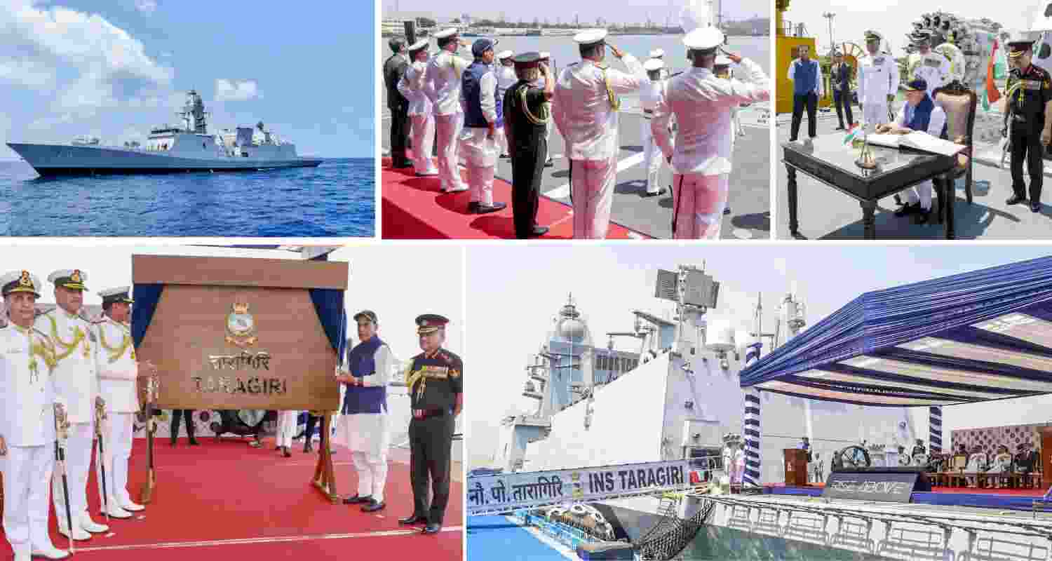 INS Taragiri commissioned, boosting India’s naval strength. Rajnath Singh highlights Navy’s role in securing trade routes and ensuring maritime security.