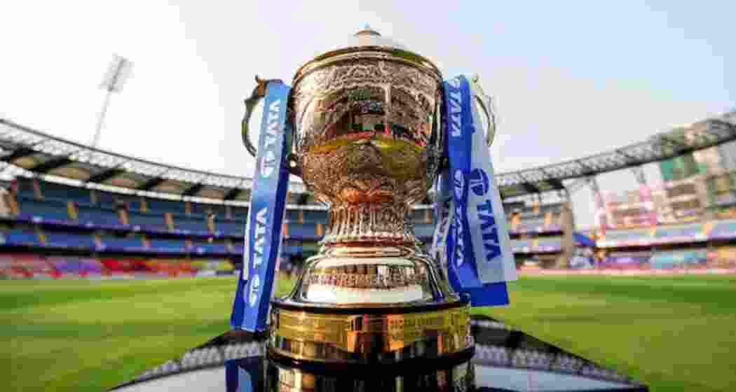 The IPL trophy on display.