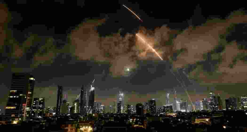 Smoke rises over Tel Aviv after Iran’s missile strike on Wednesday. 
