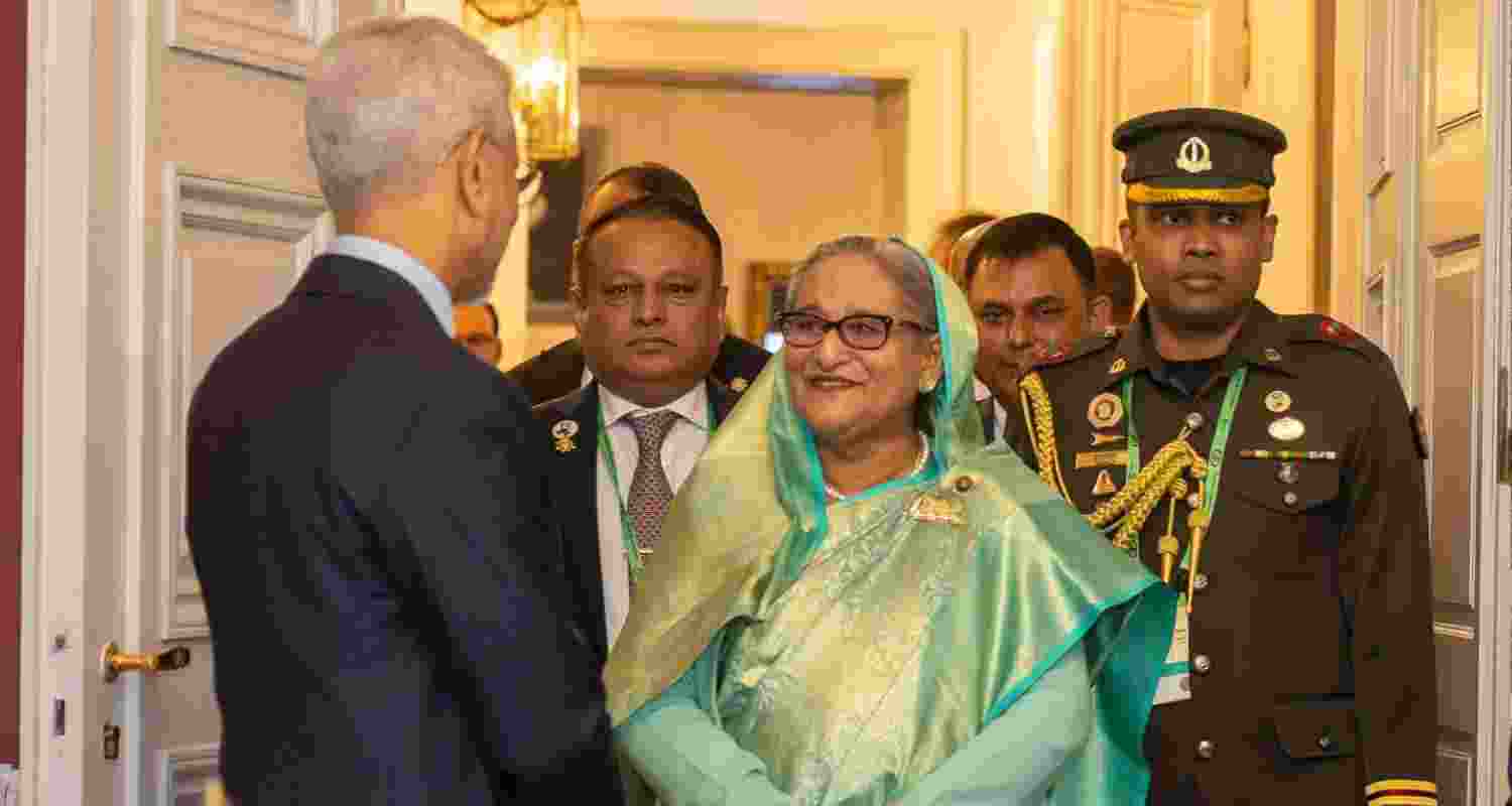 Indian External Affairs Minister S Jaishankar during his meeting with Bangladesh's PM Sheikh Hasina. 