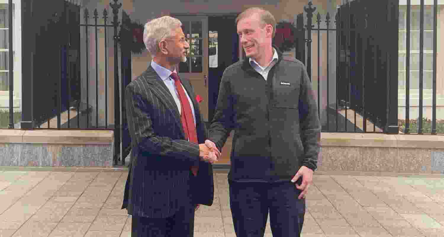 EAM Jaishankar with US NSA Jake Sullivan. Image via X.