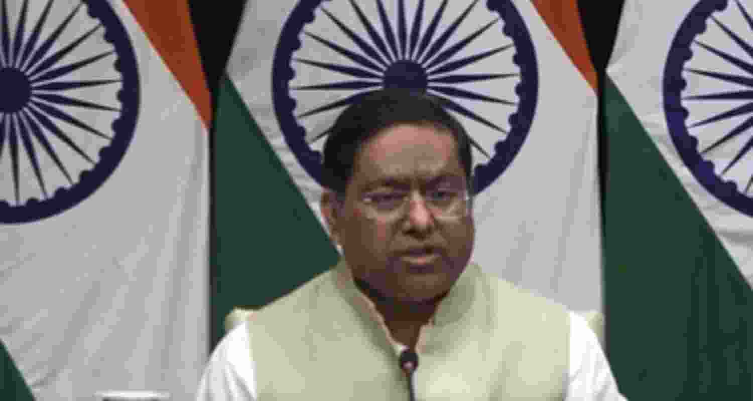 MEA spokesperson Randhir Jaiswal. Video screen grab from X.