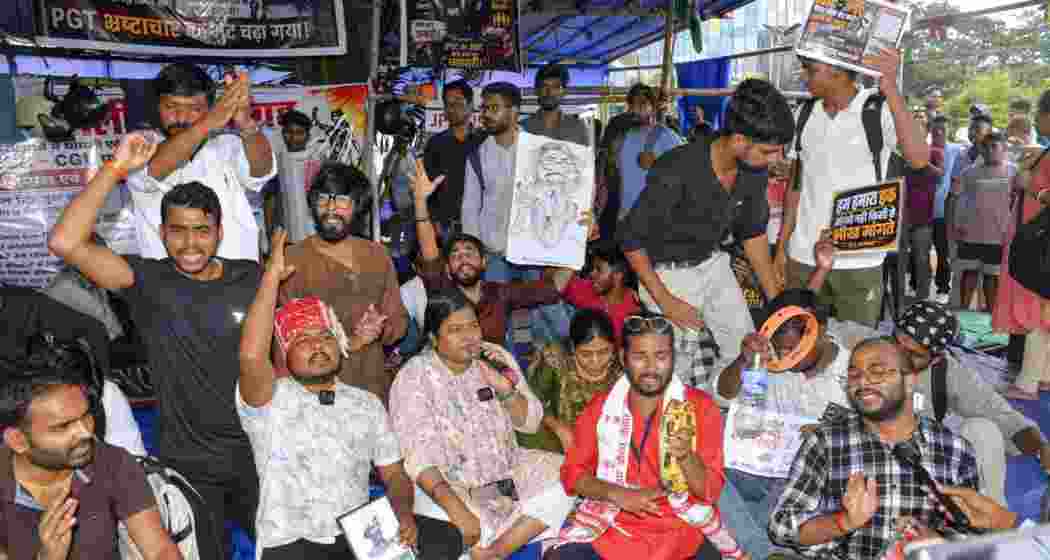 Protestiting students in Jharkhand's Ranchi. 