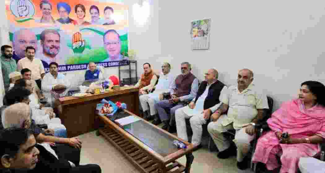 Members of the J&K Congress during a meeting. File photo. Members of the J&K Congress during a meeting. File photo.