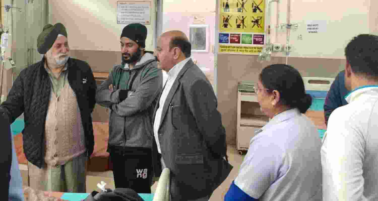 J&K deputy CM Surinder Choudhary (centre) conducted a surprise visit to government offices on Thursday.