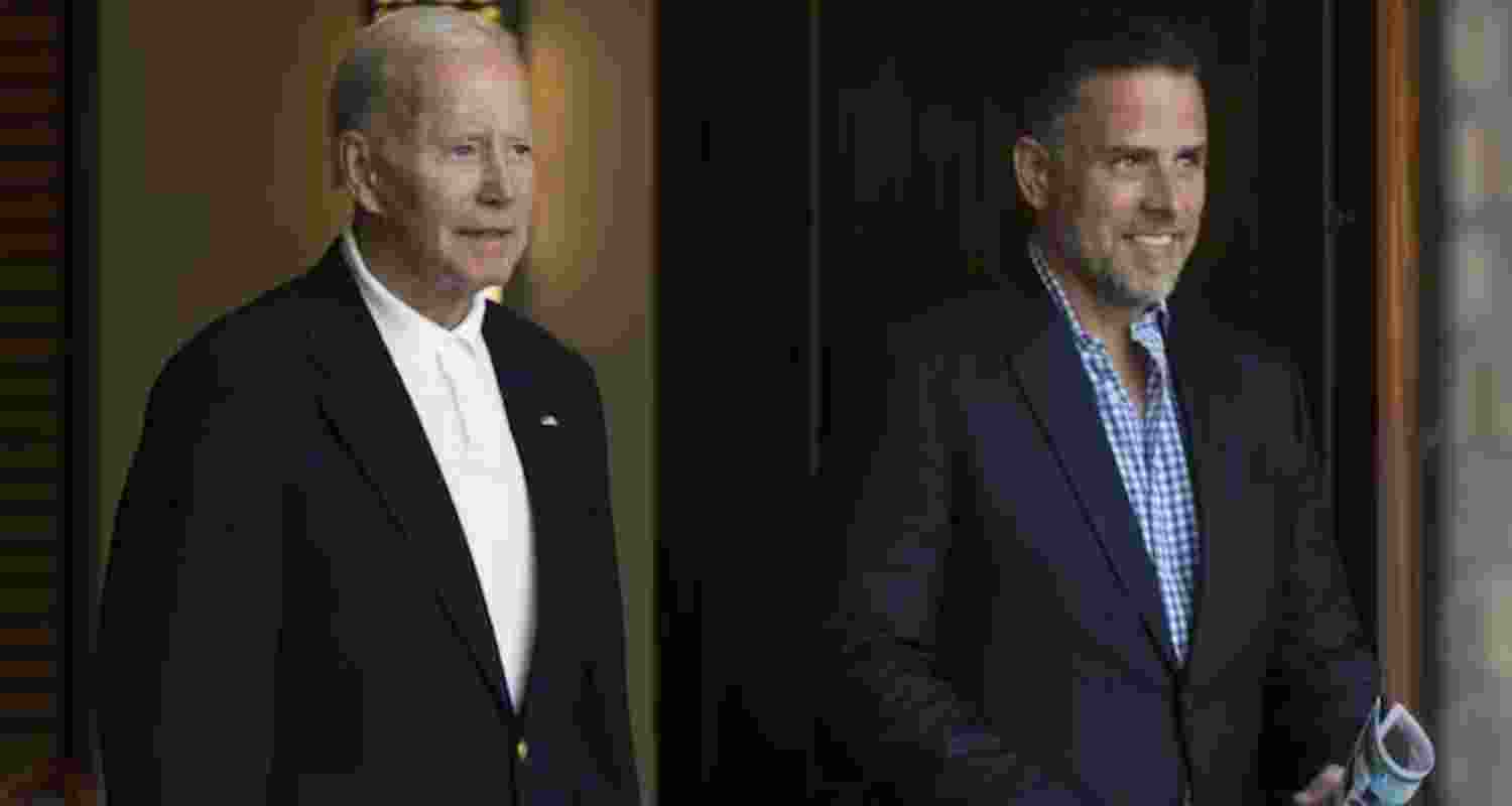 US President Joe Biden with his son Hunter Biden.
