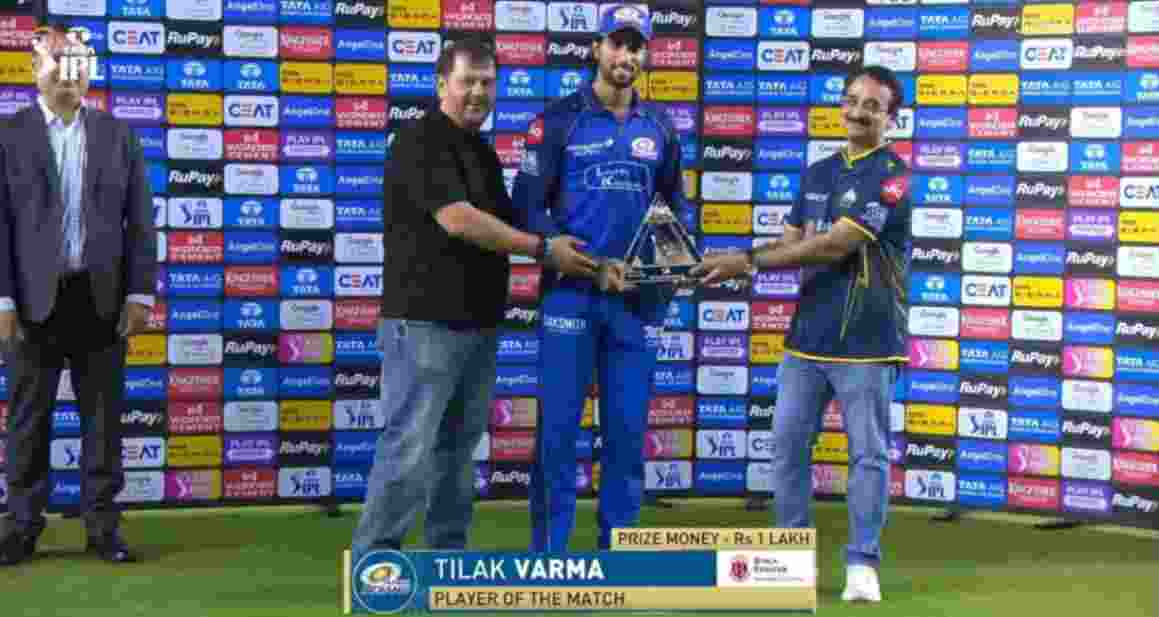 Tilak Varma’s maiden IPL century helped MI edge past GT