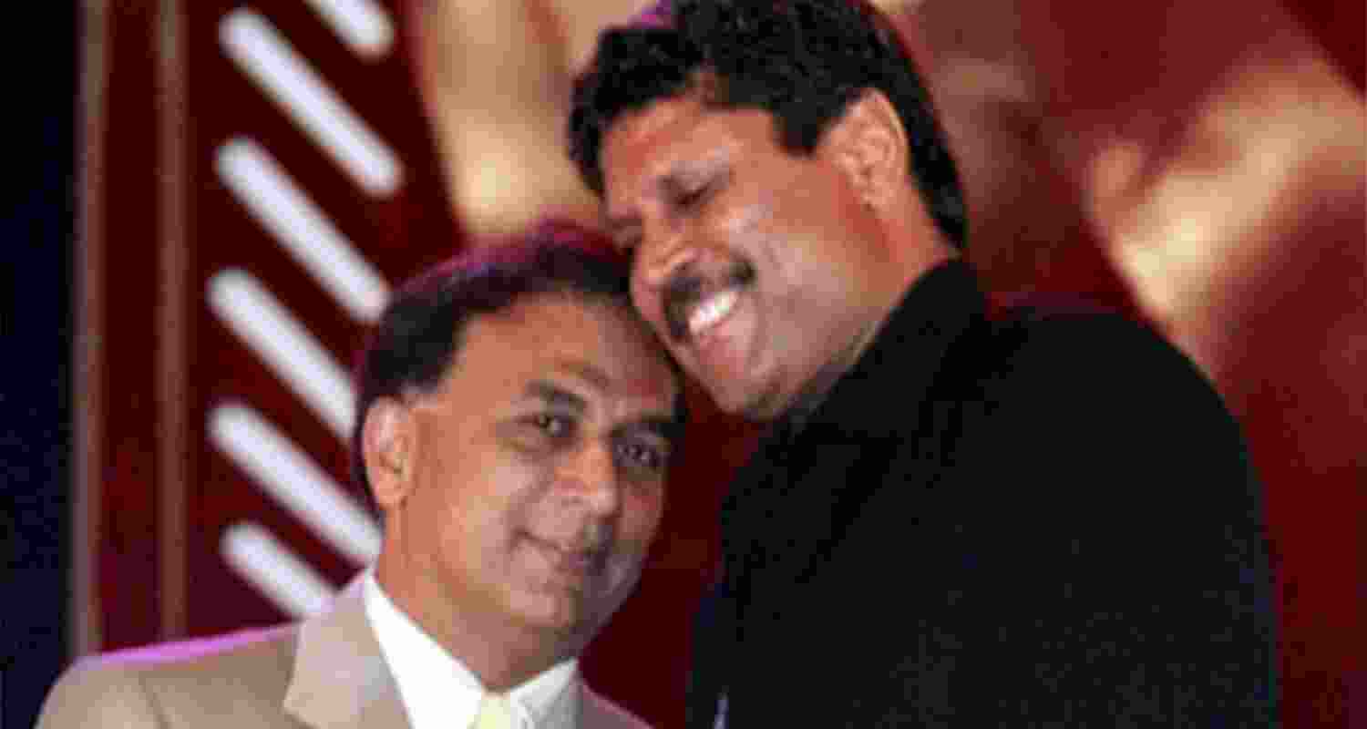 Former India captains Sunil Gavaskar and Kapil Dev.