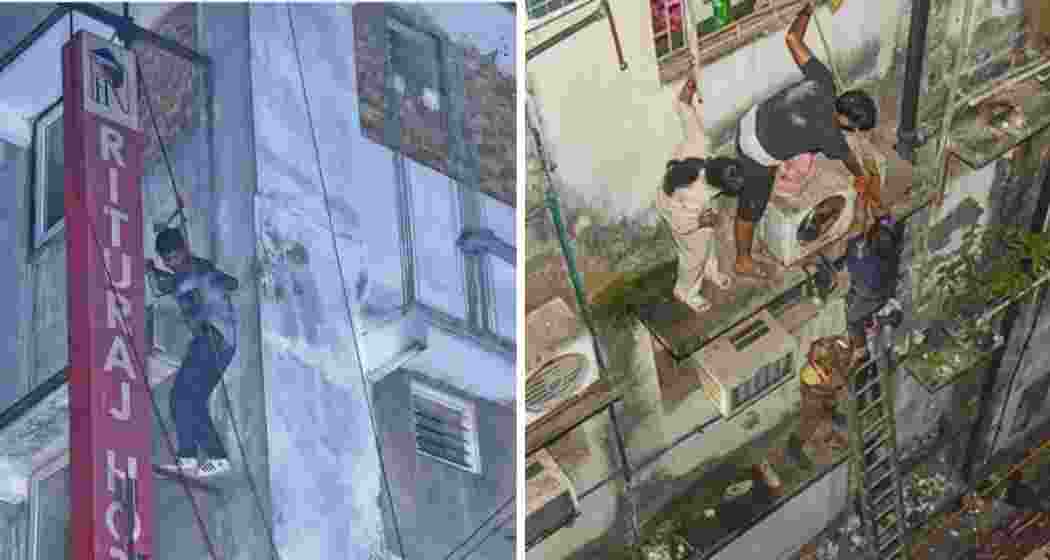 Firefighters used hydraulic ladders to rescue stranded guests from hotel balconies during the massive fire at Rituraj Hotel in Kolkata on Tuesday. Fourteen people have been confirmed dead. 