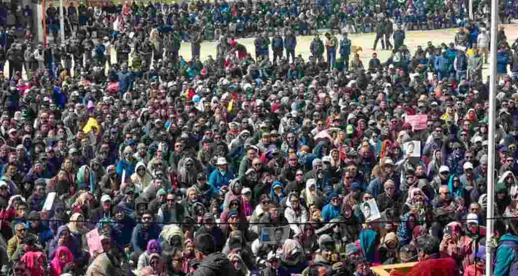 Protest rallies were held in Leh and Kargil on Monday.