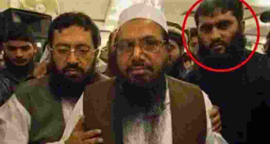 Lashkar-e-Taiba terrorist Abu Qatal (encircled), a close aide of Hafiz Saeed (middle) and mastermind of the Rajouri attack, was shot dead in Pakistan. He had been charge-sheeted by the NIA in 2023.