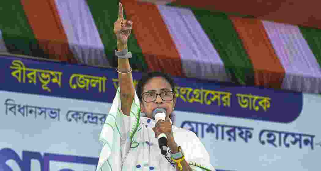 West Bengal Chief Minister Mamata Banerjee speaks during a campaign ahead of West Bengal Assembly elections, in Murarai. (@AITCofficial/X via PTI Photo).