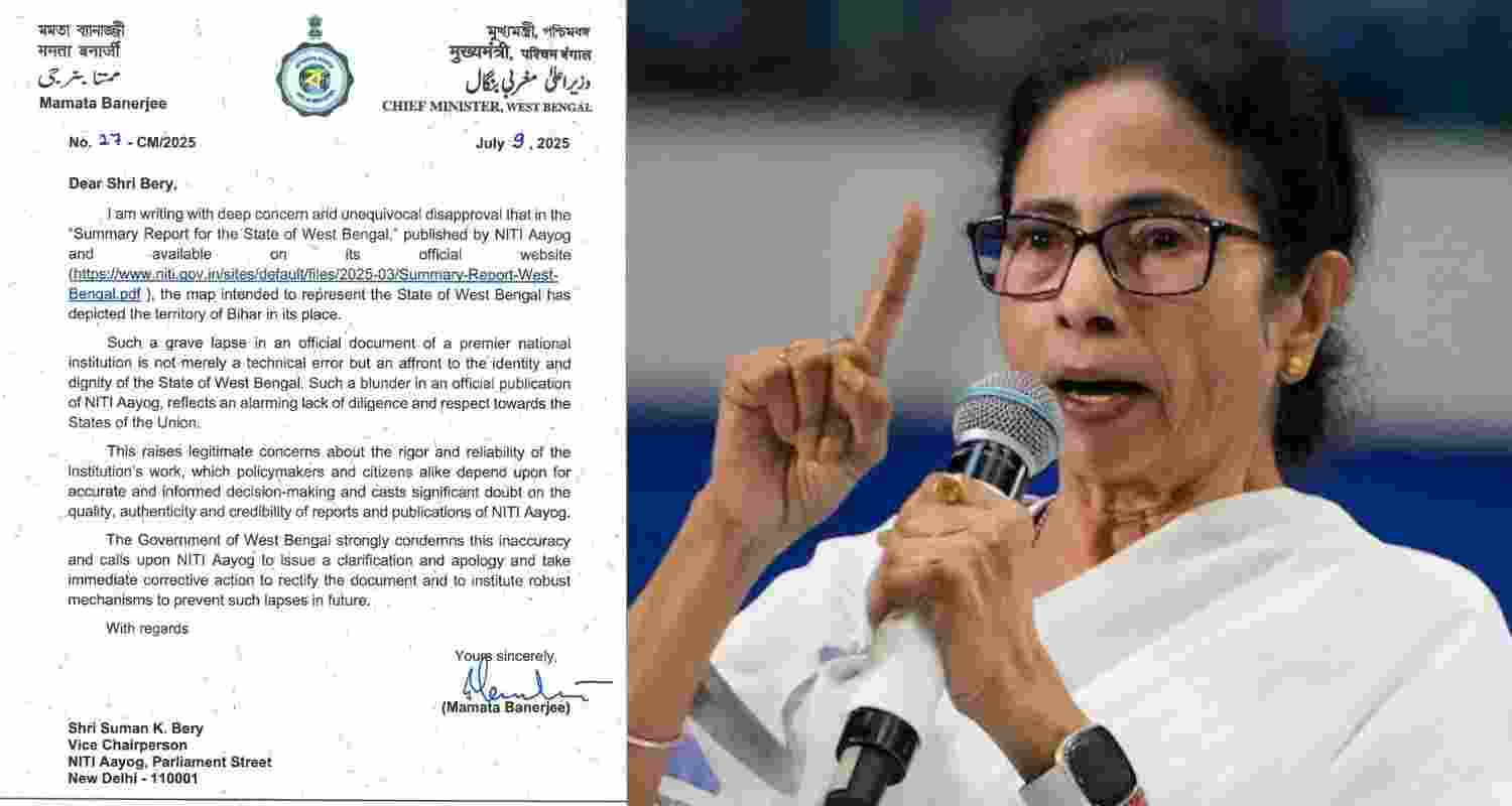 Mamata slams NITI Aayog for showing Bihar in place of Bengal Mamata slams NITI Aayog for showing Bihar in place of Bengal