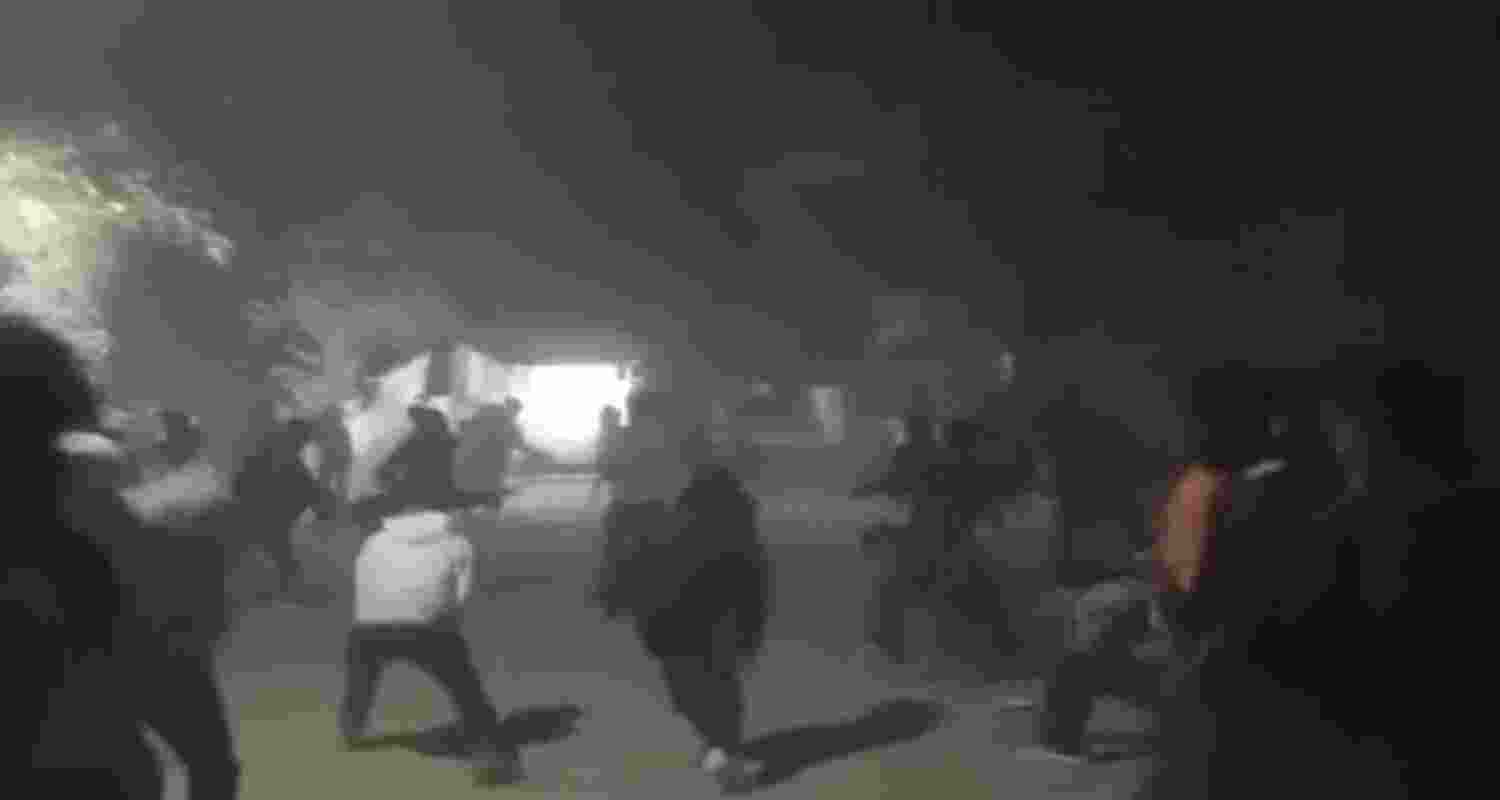 A large group of people attacked the Deputy Commissioner's office in Manipur's Kangpokpi town on Friday evening.