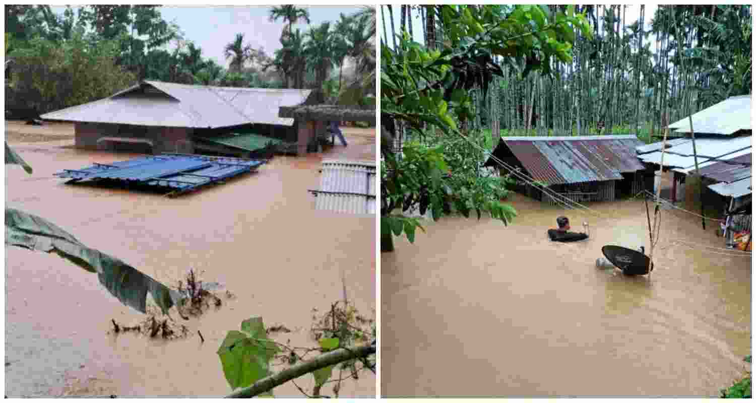 The flood and landslide-affected areas in Meghalaya's Garo Hills.