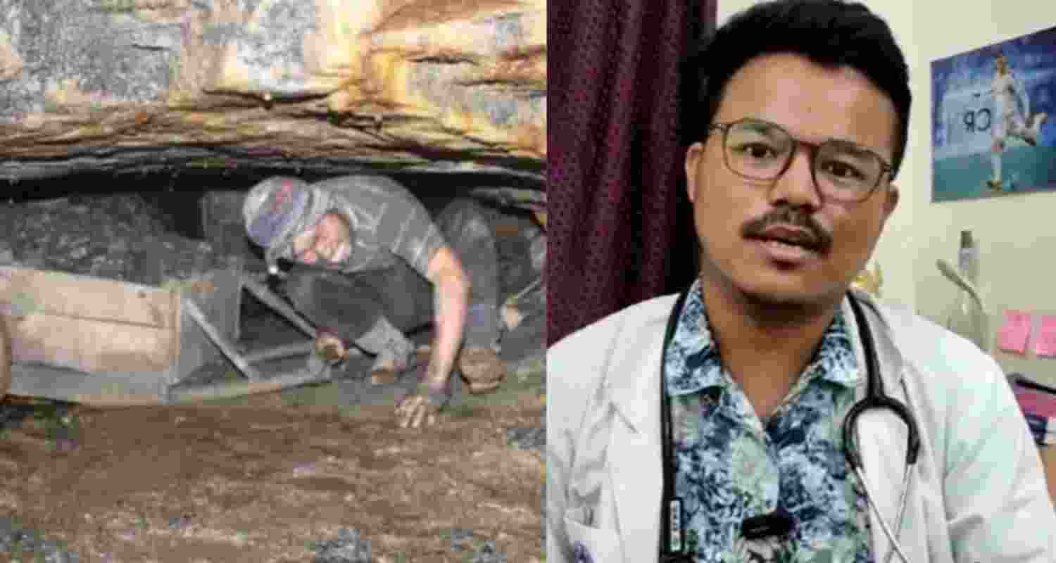 A visual showing Dr Kamphereiei Pala inside a coal mine. A visual showing Dr Kamphereiei Pala inside a coal mine.