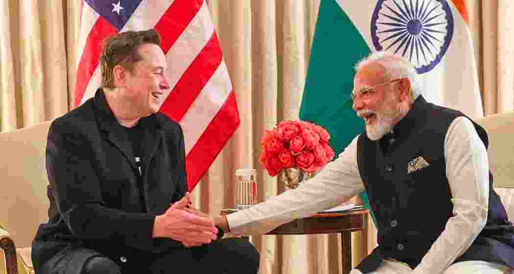 A file photo of billionaire businessman Elon Musk with Prime Minister Narendra Modi. 