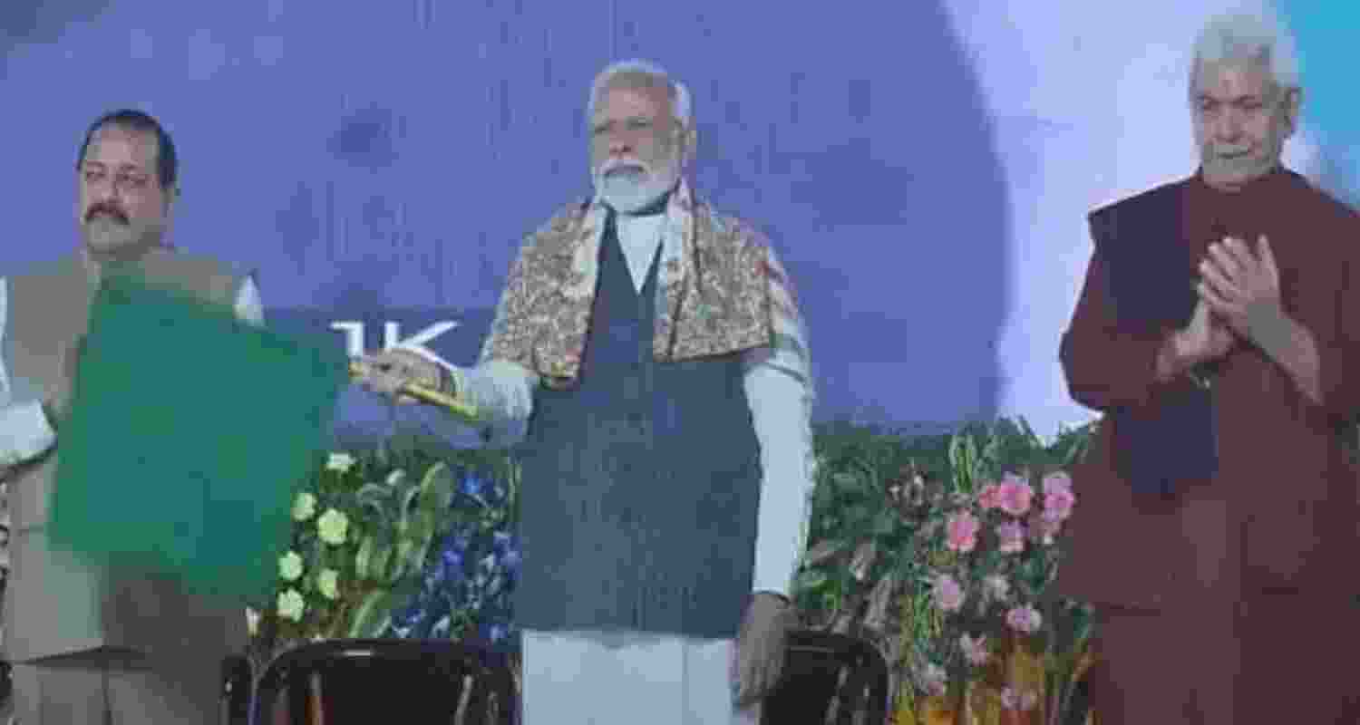 Prime Minister Narendra Modi on Tuesday flagged-off of the valley's first electric train service. 