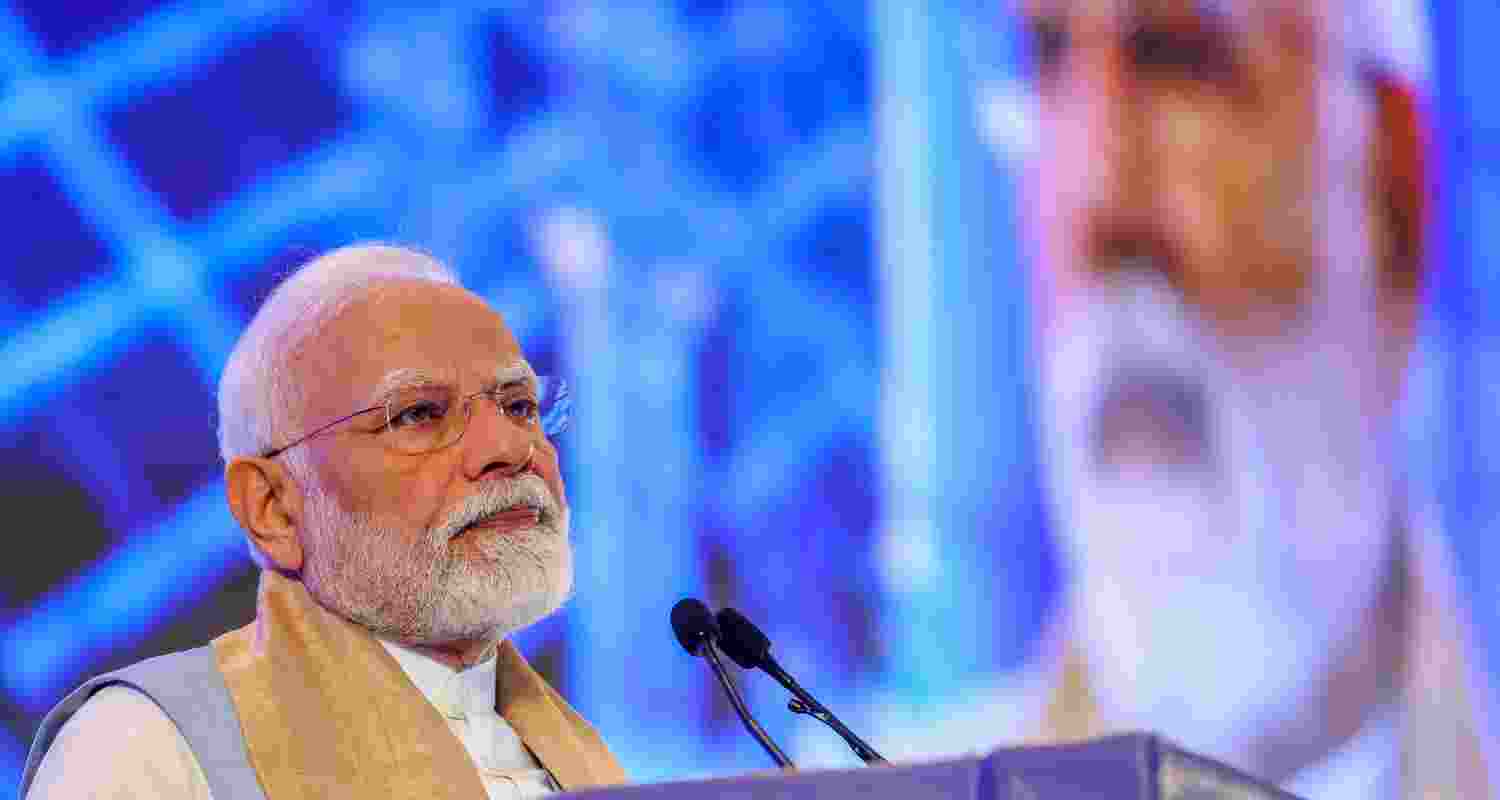 Prime Minister Narendra Modi addresses the Rising Northeast Investors Summit 2025, in New Delhi. 