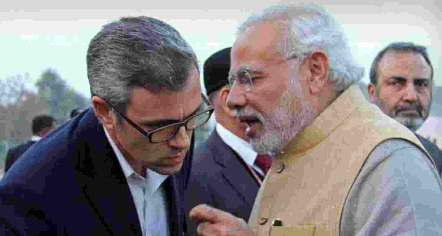 PM Narendra Modi and J&K Chief Minister Omar Abdullah. File photo.