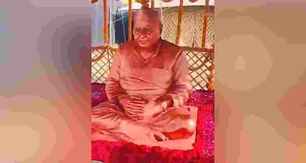 Mulayam Singh Yadav’s statue at the Maha Kumbh Mela.