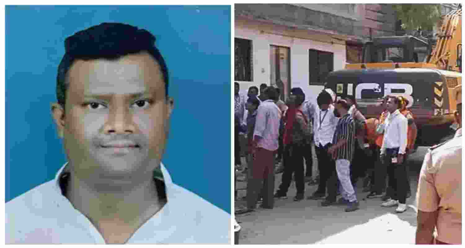 Authorities prepare to demolish portions of Fahim Khan’s house in Nagpur’s Yashodhara Nagar on Monday, 24 March 2025, following his arrest over the city’s recent communal violence.