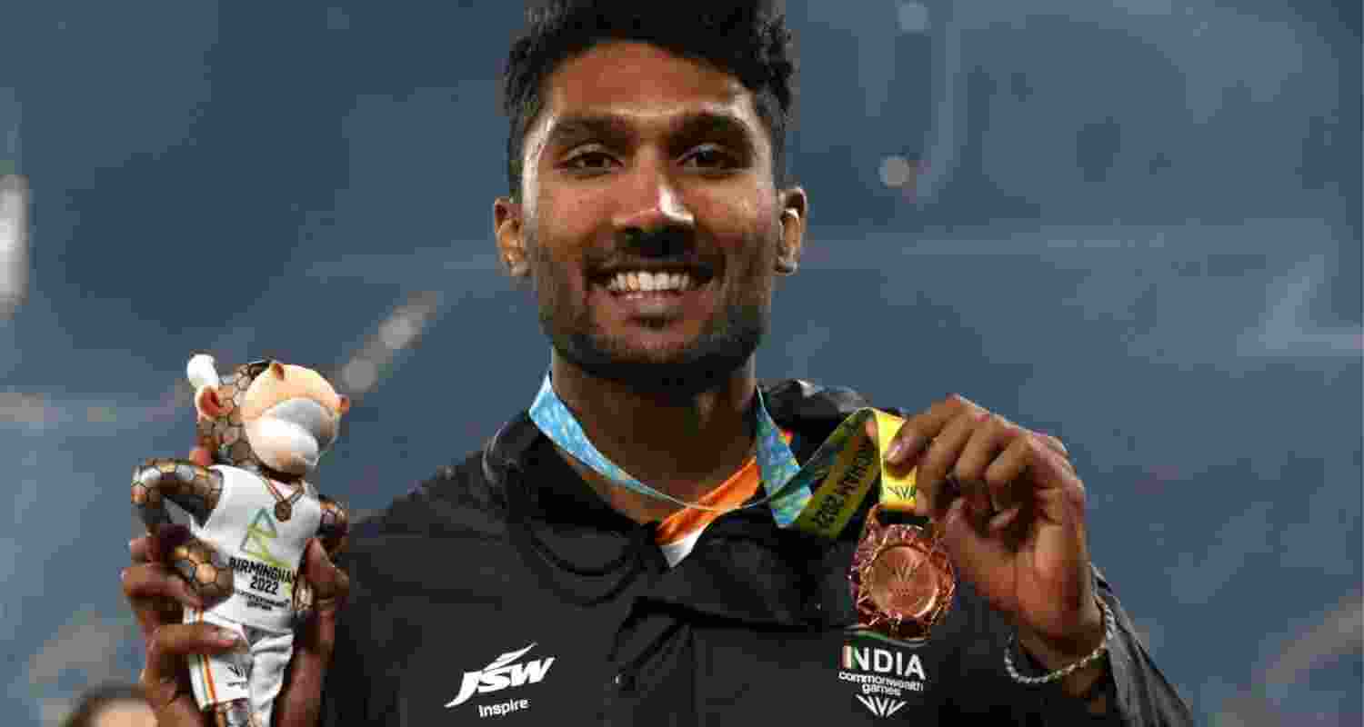 Image of Indian high jumper Tejaswin Shankar. 