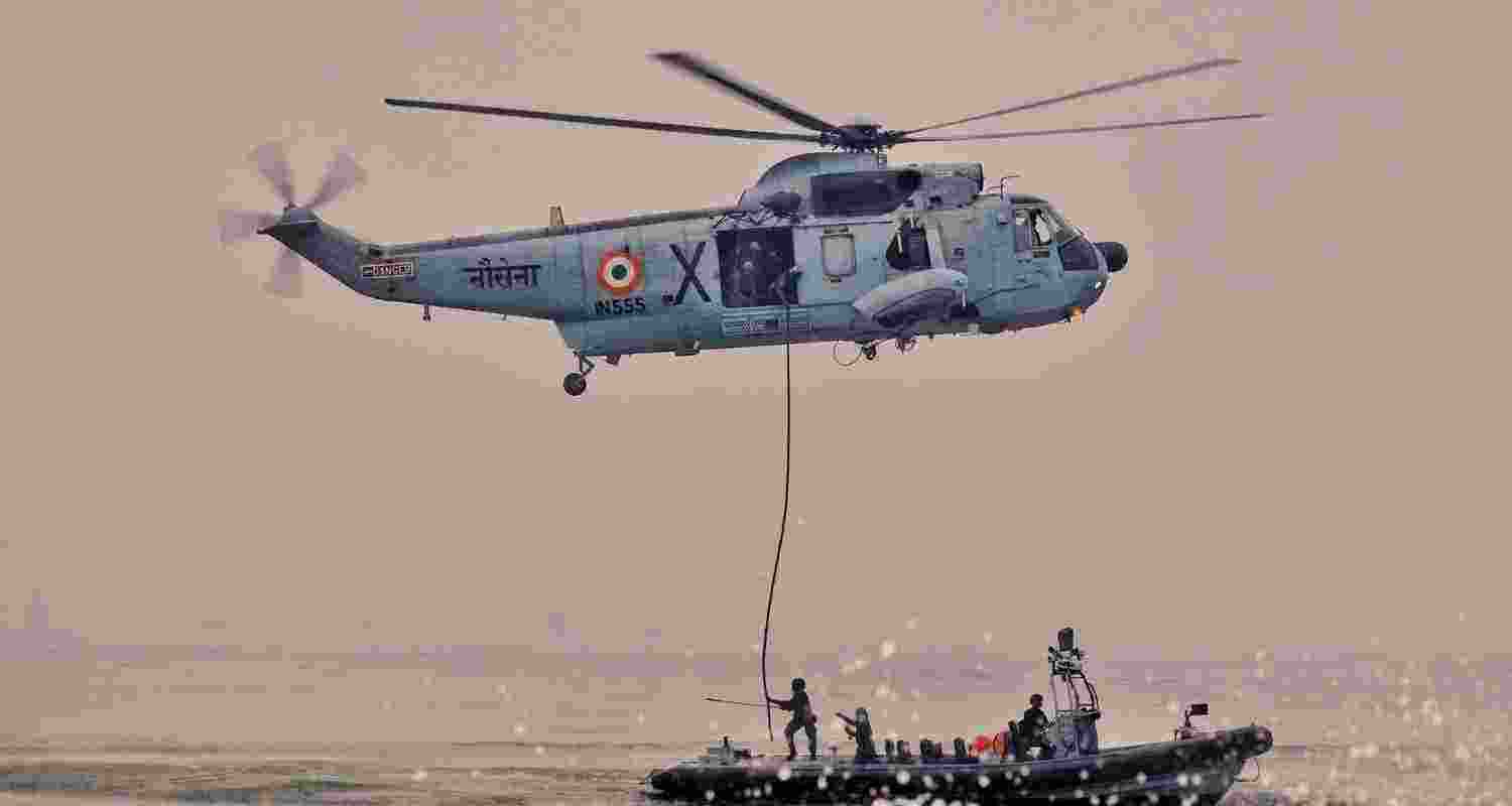 The Indian Navy marked Navy Day with a major operational demo off Shangumugham. 