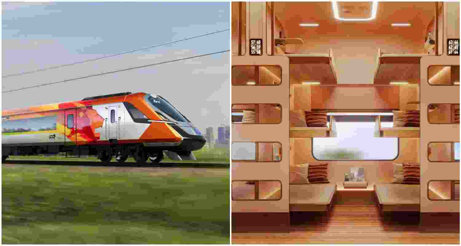 Visual of the anticipated three-tier sleeper class of Vande Bharat, designed by Kinet Railway Solutions.